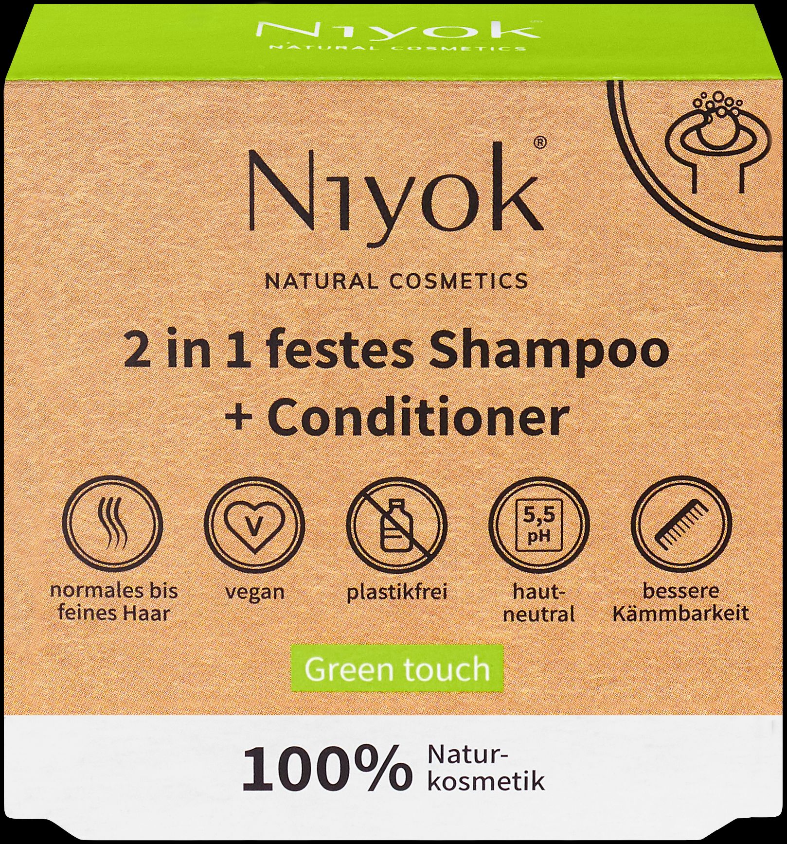 2 in 1 festes Shampoo & Conditioner Green touch